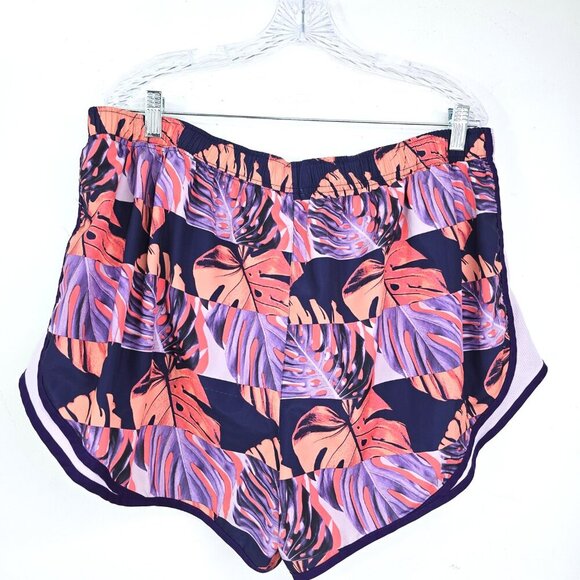 Nike Dri-Fit Tempo Purple Running Shorts Floral Print Size 2X - Picture 5 of 6